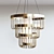 Elegant Tiered Brass Chandelier 3D model small image 1