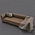 Luxury Leather Sofa 3D model small image 1