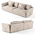 Luxury Visionnaire Bastian Leather Sofa 3D model small image 2