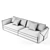 Luxury Visionnaire Bastian Leather Sofa 3D model small image 3