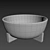Stylish Stoneware Serving Bowl Set 3D model small image 2