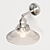 Elegant Silver Fluted Glass Wall Light 3D model small image 3