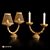 Vintage Brass Double Candle Holder 3D model small image 1