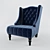 Velvet Wingback Chair: Potterslane's High Back Elegance 3D model small image 1