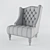 Velvet Wingback Chair: Potterslane's High Back Elegance 3D model small image 2