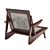 Mid-Century Mahogany & Cane Armchair 3D model small image 2