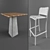 Outdoor Garden Bar Stool Set 3D model small image 2