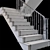 Sleek Steel Staircase - Modern Elegance 3D model small image 3