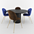 Elegant Dining Set: Gubi Beetle Chair & Table 3D model small image 1