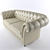 Luxury Velvet & Leather Chesterfield Sofa 3D model small image 5