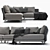 Jesse Ives Velvet Sofa 3D model small image 2