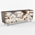 Elegant Wood and Steel Sideboard 3D model small image 2