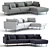 West Elm Halsey 3-Piece Sectional: Sleek and Comfortable 3D model small image 1