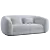 Luxury Dark Grey Round Design Sofa 3D model small image 3