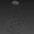 Contemporary Black Acrylic Ring Pendant 3D model small image 1