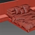 Modern Studio McGee Bed 3D model small image 3