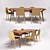Modern Dining Set: Unica Moblar Table & Treku Bisell Chairs 3D model small image 1