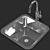 Compact Universal Kitchen Sink - TurboSmoot Level-1 3D model small image 1