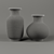 Contemporary White Ceramic Vases 3D model small image 3