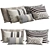 Elegant Embroidered Cushions 3D model small image 1