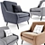 Romero Armchair: Elegant Design | Ottoman Included 3D model small image 1