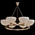 Art Deco Brass Hoop Chandelier 3D model small image 1
