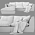 MABAY Vosart Corner Sofa Bed 3D model small image 3