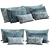 Elegant Embroidered Accent Pillow 3D model small image 1