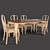 Italian-made Veneta Sedie Dining Set: Pedra Table and Narciso Chairs 3D model small image 1