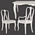 Italian-made Veneta Sedie Dining Set: Pedra Table and Narciso Chairs 3D model small image 3