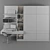 Versatile Wardrobe and Workspace Combo - Spacious and Stylish 3D model small image 3