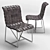 Handwoven Leather Elegance: Athena Dining Chair 3D model small image 1