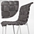 Handwoven Leather Elegance: Athena Dining Chair 3D model small image 2