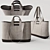 Sleek Men's Bag with Versatile Handles 3D model small image 1