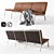 Bauhaus-inspired Luxury: Man 3-Seater Sofa 3D model small image 1