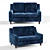 Richmond 2-Seater Sofa - Modern Comfort for Your Home 3D model small image 1