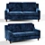 Richmond 3-Seater Sofa: Russian Craftsmanship 3D model small image 1