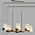 Elegant Novela Chandelier: 6-Light Brushed Nickel 3D model small image 1