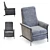 Velvet Gray Relax Chair 3D model small image 1