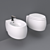 Agape Pear 2 Wall-Mounted WC and Bidet 3D model small image 1