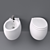 Agape Pear 2 Wall-Mounted WC and Bidet 3D model small image 2