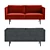 West Elm Brooklyn Velvet Sofa: Luxurious Comfort in 4 Stunning Colors 3D model small image 2