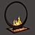 Ready-to-Use Decorative Fireplace 3D model small image 1