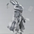 Whimsical White Rabbit Sculpture 3D model small image 3