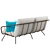 Nansa Garden Sofa: Sleek Steel Design 3D model small image 2