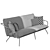 Nansa Garden Sofa: Sleek Steel Design 3D model small image 3