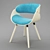 Mid-century Modern Living Room Chair 3D model small image 1