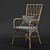 Elegantly Crafted Criss Cross Rattan Chair 3D model small image 2