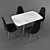 Modern Dining Table & Chairs Set 3D model small image 3