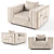 Modern Geometric Babylon Armchair 3D model small image 1